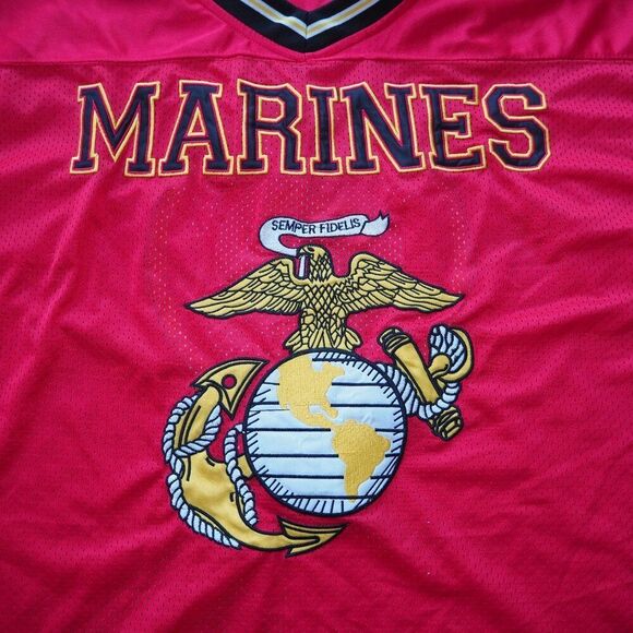 JWM Marine Semper Fi US Military Football Jersey Red / Black Men's XL - Picture 3 of 12